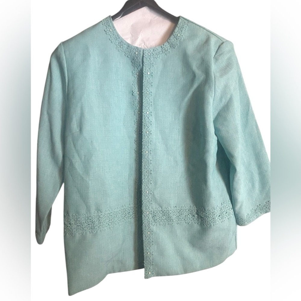 Robin’s Egg Blue Alfred Dunner size 10 Jacket Spring Layering lightweight
